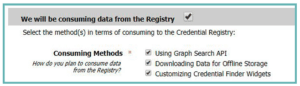 Screen capture showing a user who is consuming data from the Registry