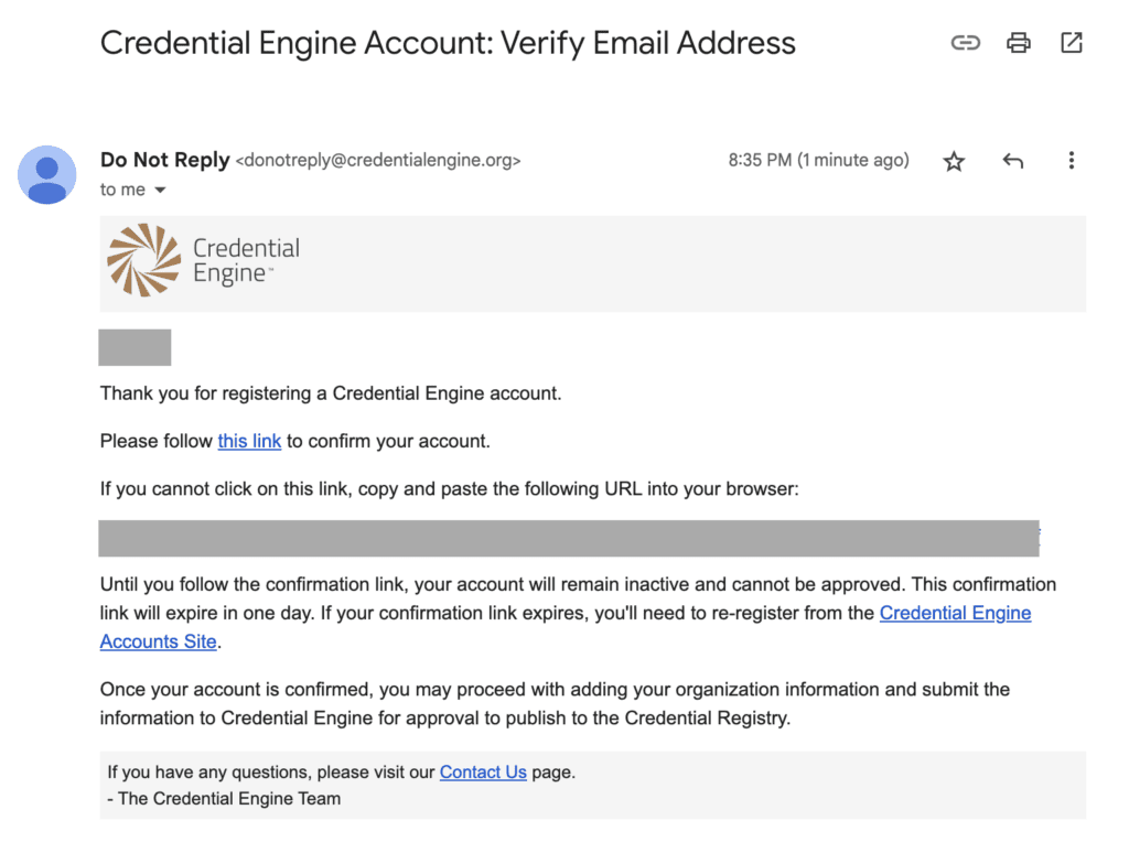 Check your email to verify your account